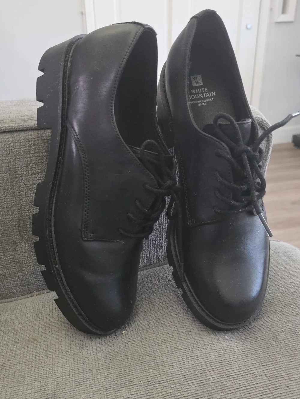 White Mountain Men’s Black Lace-Up Leather Shoes Leather Uppers 10M Never Worn